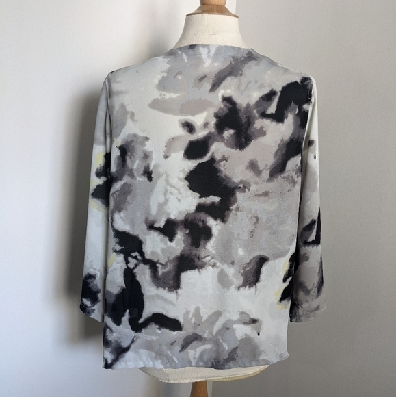 VIOLET + Claire Tunic Blouse Abstract Inkblot Tie dye pattern L - Picture 7 of 12